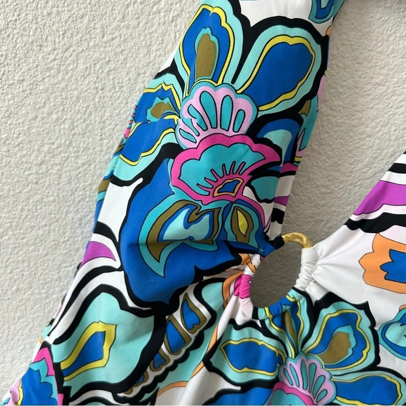 Trina Turk $162 Sz 6 Mandalay Floral Plunge One Piece Swimsuit Guc. - Picture 4 of 16